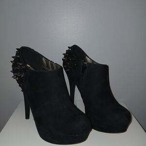 Black Studded Women's Ankle Boots